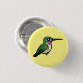 Breedstaartkolibrie Ronde Button 3,2 Cm (Voorkant /achterkant)