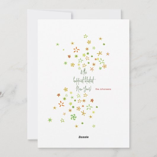 Breedte en lint feestdagenkaart (Achterkant)