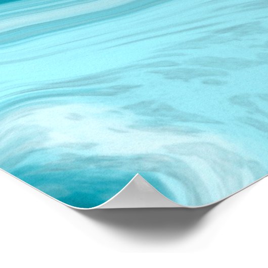 Breedte in, blauw oceaangolven blauw maken poster (Hoek)