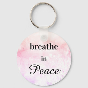 *~* Breedte in Peace Ombre Pink Waterverf Sleutelhanger