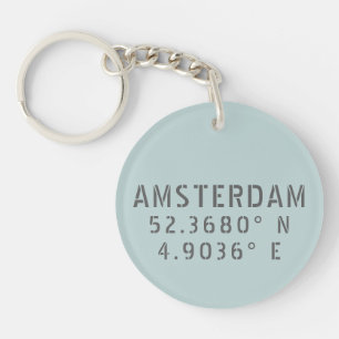 Breedtegraad Amsterdam Sleutelhanger