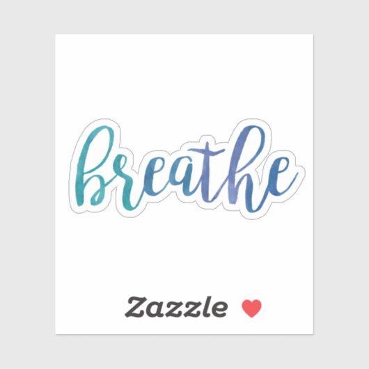Breedtegraad Blauwe Waterverf Inspirerend Yoga Sticker (Vel)