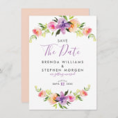 Breedtegraad voor pasteelkleuren save the date (Voorkant / Achterkant)