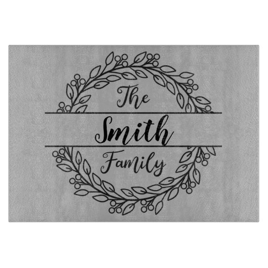 Breedtegrond met familienaam snijplank (Voorkant)