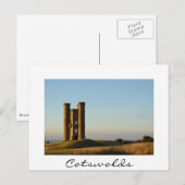 Breedwegtoren in het witte briefkaart Cotswolds (Voorkant / Achterkant)