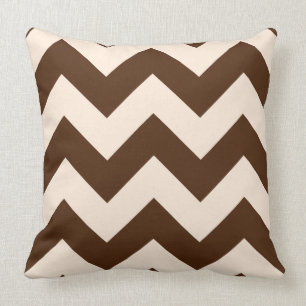 Breedzigzag Pattern Brown and Cream Kussen