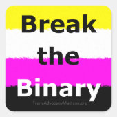 Breek de binaire vierkante sticker (Voorkant)