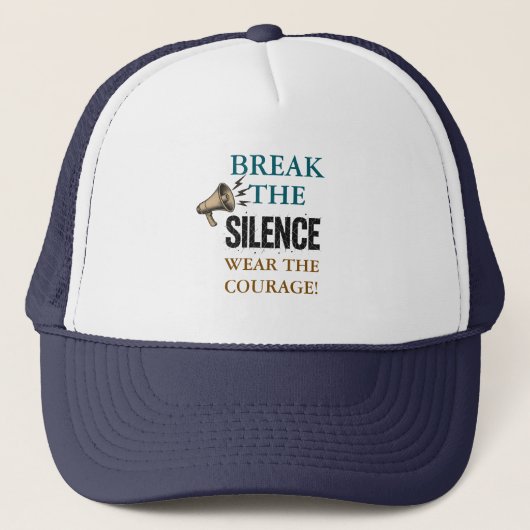 Breek de stilte moed trucker pet (Voorkant)