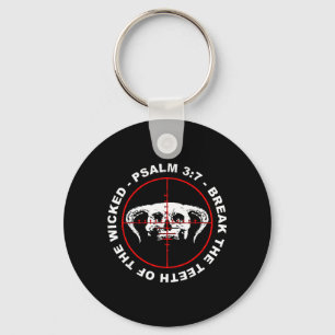 Breek de tanden van de boze Psalm 3_7 Geloof Sleutelhanger