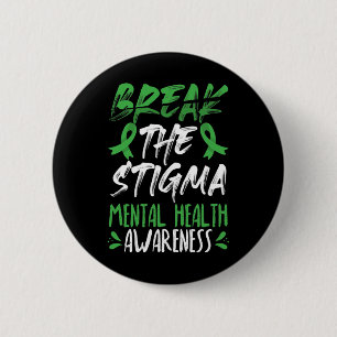 Breek het bewustzijn van Stigma Green Mental Healt Ronde Button 5,7 Cm