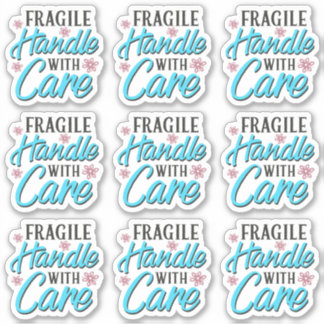 Breekbaar handvat met het etiket van de Verpakking Sticker