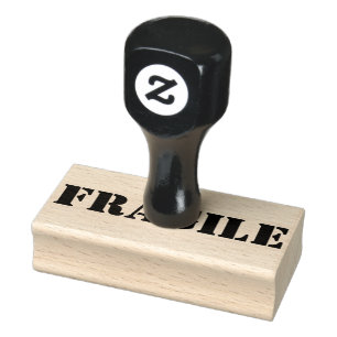Breekbare Custom rubber stempel met houten handvat