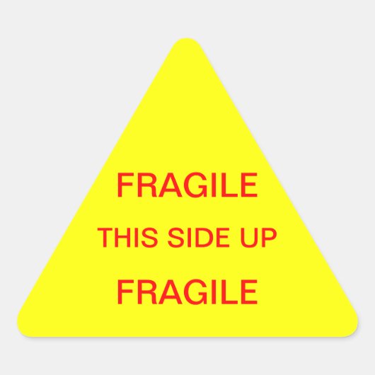 Breekbare deze kant omhoog driehoek sticker (Voorkant)
