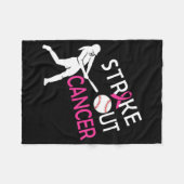 Breekkankerbestrijding Baseball Fighting Awareness Fleece Deken (Voorkant (Horizontaal))