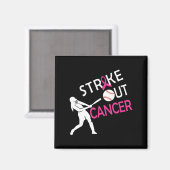 Breekkankerbestrijding Baseball Fighting Awareness Magneet (Voorkant / Achterkant)