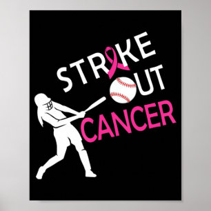 Breekkankerbestrijding Baseball Fighting Awareness Poster
