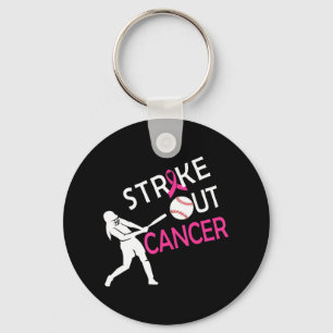 Breekkankerbestrijding Baseball Fighting Awareness Sleutelhanger