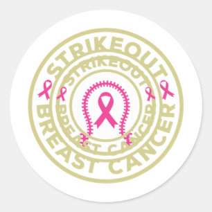 Breekkankerbewustmaking Baseball Fight Ronde Sticker