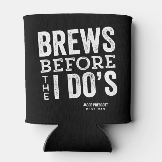 Breeuten voor ik de bierbruiloft gepersonaliseerd blikjeskoeler (Achterkant)