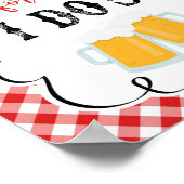 Breeuten voor ik Rood Gingham doe ik BBQ Poster (Hoek)