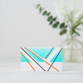 Breeze abstract blauw wit design visitekaartje (Staand voorkant)