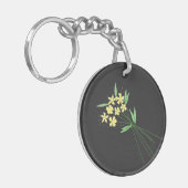 "Breeze in Bloom" – Hand-Drawn Floral Keychain (Voorkant Links)
