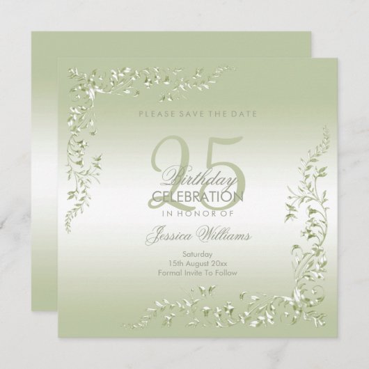 Breezeway Decoration 25th Birthday Save The Date (Voorkant / Achterkant)