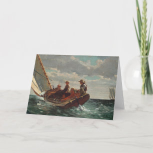 Breezing Up (een eerlijke wind)   Winslow Homer Kaart
