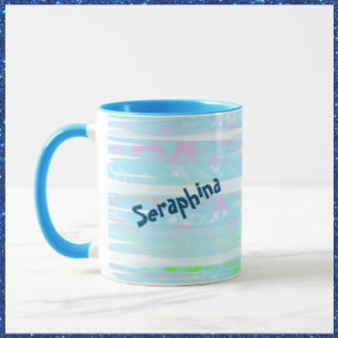 Breezy Abstract Aqua Stripes Mok