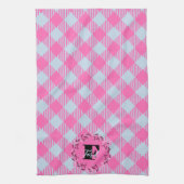"Breezy Blue, Hot Pink" Gingham  Theedoek (Verticaal)