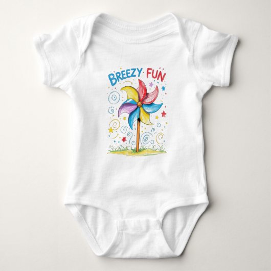 Breezy Fun Pinwheel Baby Outfit Romper (Voorkant)