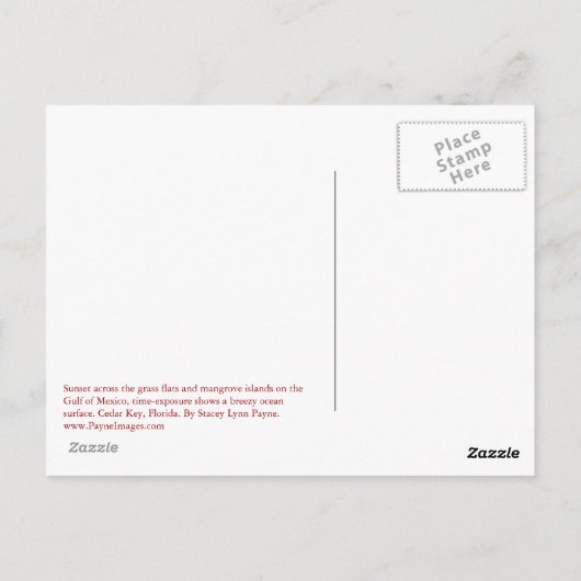 Breezy Gulf Sunset Briefkaart (Achterkant)