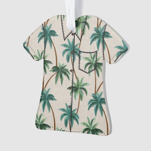 Breezy Palm Trees op Faux Grasscloth - Groen Ornament (voorkant)