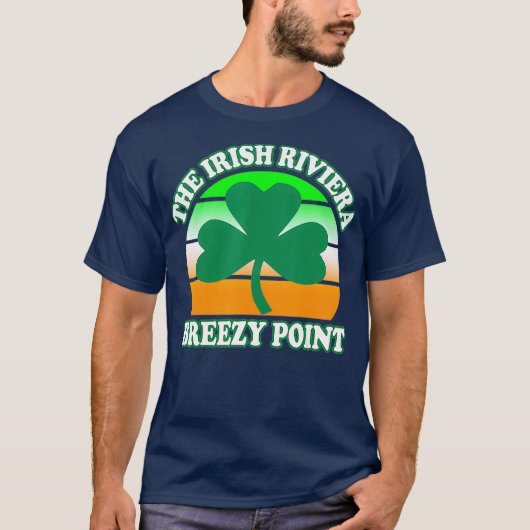 Breezy Point NY The Irish Riviera Shamrock Retro T-shirt (Voorkant)
