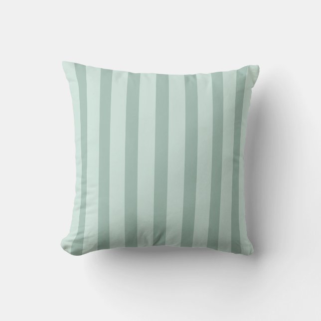 Breezy Stripes in  Groen met Solid Back Kussen (Voorkant)