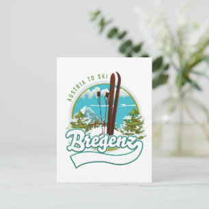 Bregenz Oostenrijk om te skiën logo Briefkaart