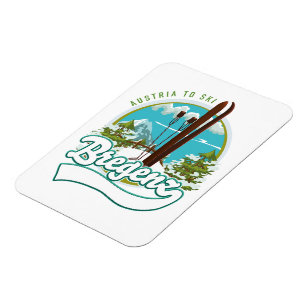 Bregenz Oostenrijk om te skiën logo Magneet