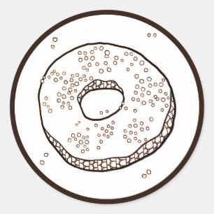 BREI DONUT Grote ronde Stickers