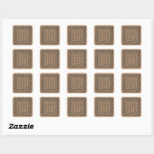 BREI PURL TAN Kleine Vierkante Stickers (Vel)