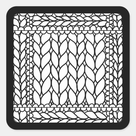 BREI PURL WIT Kleine Vierkante Stickers II (Voorkant)