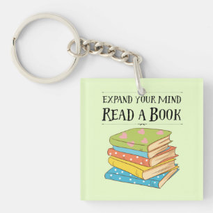 Breid je geest uit ... een boek lezen sleutelhanger