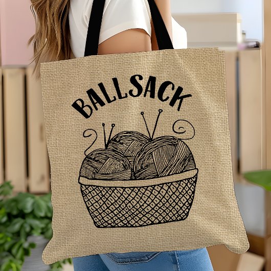Breien Canvas tas Funny Ball Sack Knitter Gift