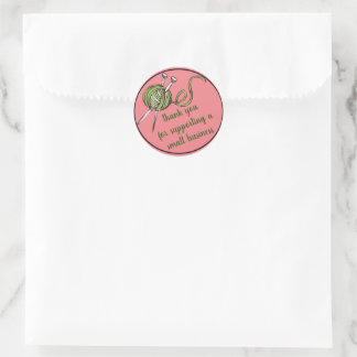 Breien Dank u kleine onderneming voor verpakking Ronde Sticker