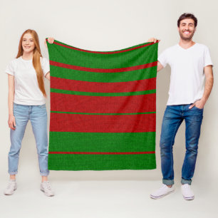 Breien Groen en Rood Kerstvakantie Fleece Deken