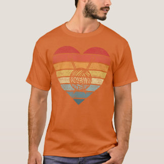 Breien Haak Liefhebber Cadeaus Retro Zonsondergang T-shirt