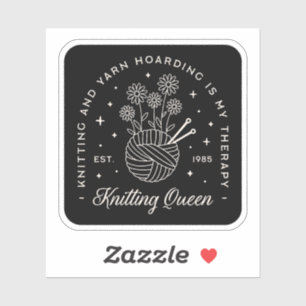 Breien is mijn therapie grappige garen hamsteren q sticker