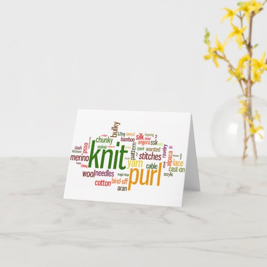 Breien Lexicon - woorden voor breiers! Brei op! Kaart (Gele Bloem)