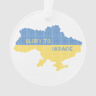 Breien Oekraïense staat kaart tekst Glorie naar Oe Ornament