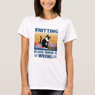 breien omdat moord verkeerd is, zwarte kat, grappi t-shirt