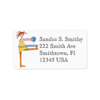 breien vrouw adreslabel etiket